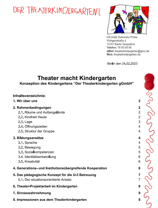 Theaterkindergarten Konzeption